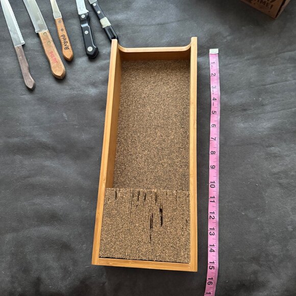Bamboo Knife Block With Non-Slip Base - Picture 6 of 6